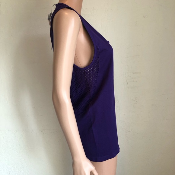 Fabletics Serenity Seamless Purple Open-Mesh Tank-Top Women’s Size XL NWT Shirt - Picture 3 of 16